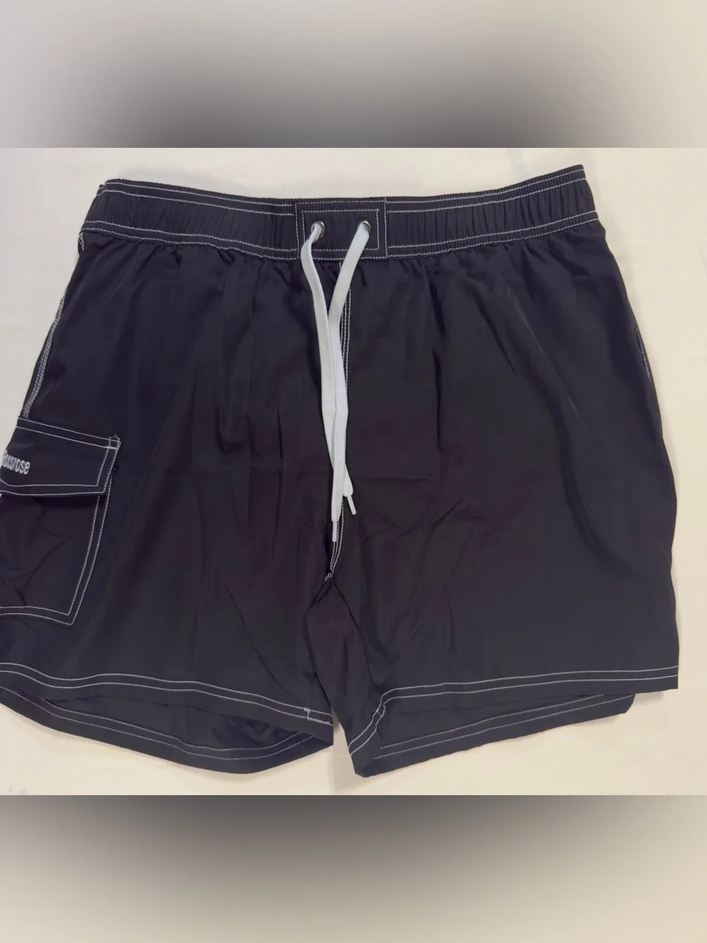 Rocorose Womens L Black Cargo Board Shorts Lined Swim Bottoms